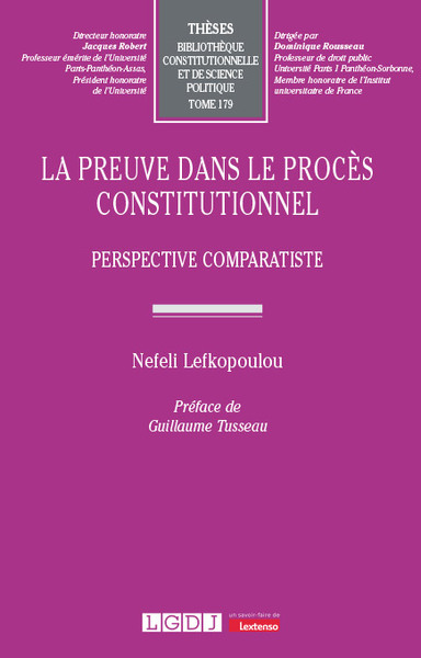 Picture of La preuve dans le procès constitutionnel