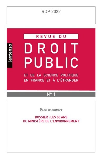 Picture of Revue du droit public et de la science politique en France et à l'étranger N°1-2022