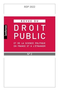 Picture of Revue du droit public et de la science politique en France et à l'étranger N°2-2022