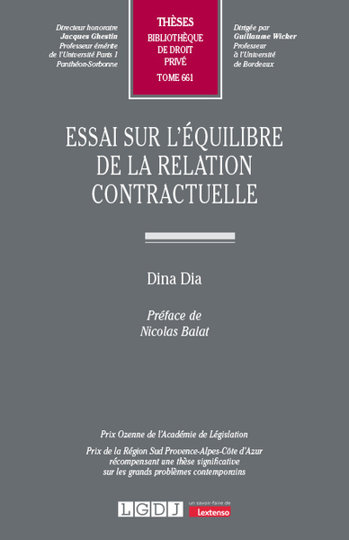 Picture of Essai sur l'équilibre de la relation contractuelle