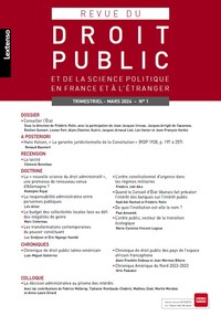 Picture of Revue du droit public et de la science politique en France et à l'étranger N°1-2024