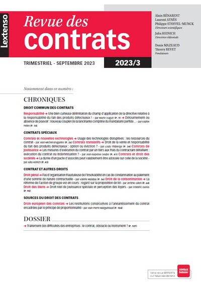 Picture of Revue des contrats 3-2023