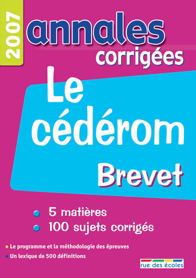 Image de Annales corrigées CD brevet