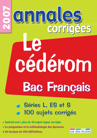 Image de Annales corrigées CD bac français
