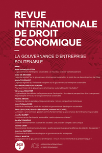 Picture of Revue internationale de droit économique 2021/2 - La gouvernance d'entreprise soutenable