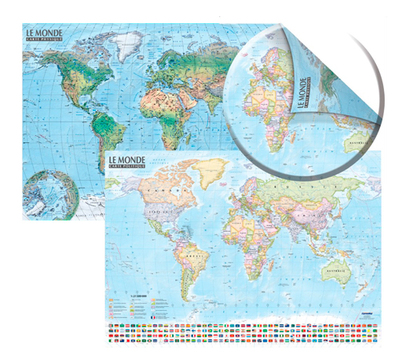 Picture of Carte Monde Politique Physique R/V (Sans Barre)(68X46 Cm)