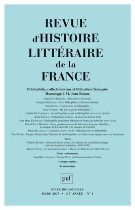 Picture of RHLF 2015, n° 1