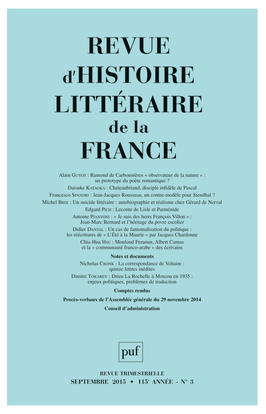 Picture of RHLF 2015, n° 3