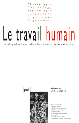 Image de travail humain 2013, vol. 76 (2)