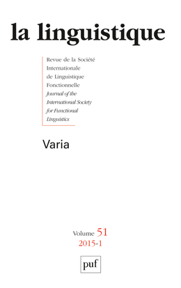 Picture of linguistique 2015, vol. 51 (1)