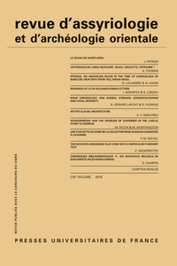 Picture of Rev. d'assyrio. et d'archéo. orient. 2015, vol. 109