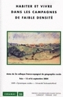 Picture of Habiter et vivre dans les campagnes de faible densité - actes du Colloque franco-espagnol de géographie rurale, Foix, 15-16 septembre 2004