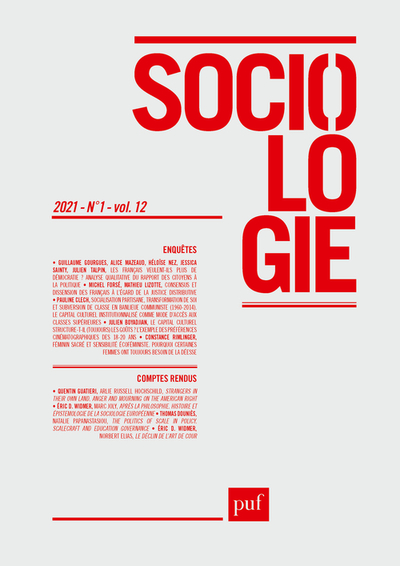 Picture of Sociologie 2021, n° 1