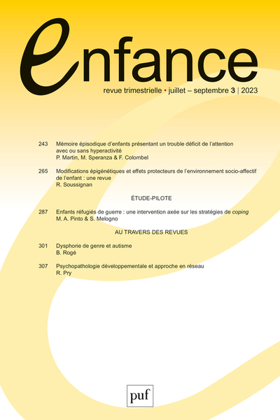 Image de Enfance 2023, n° 75(3)