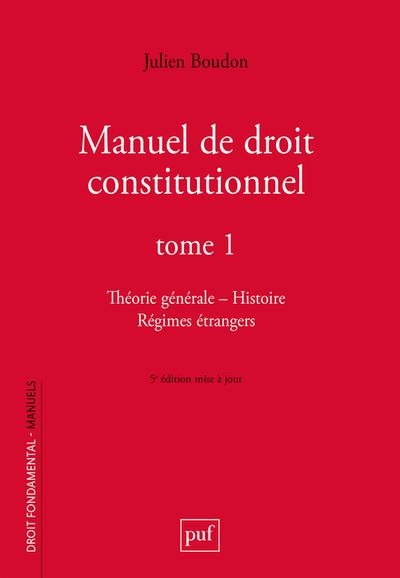 Image de Manuel de droit constitutionnel. Tome I