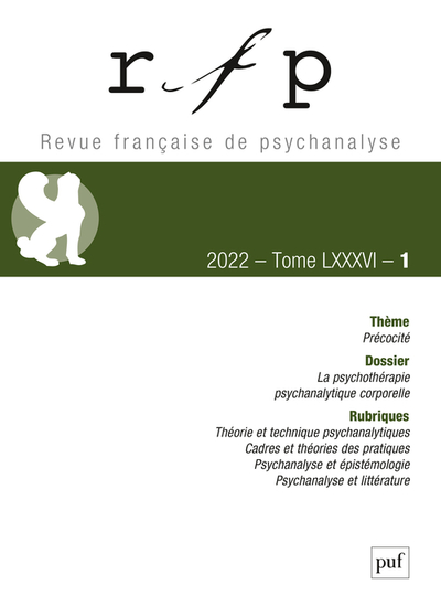 Image de Revue française de psychanalyse 2022, t. 86, n° 1