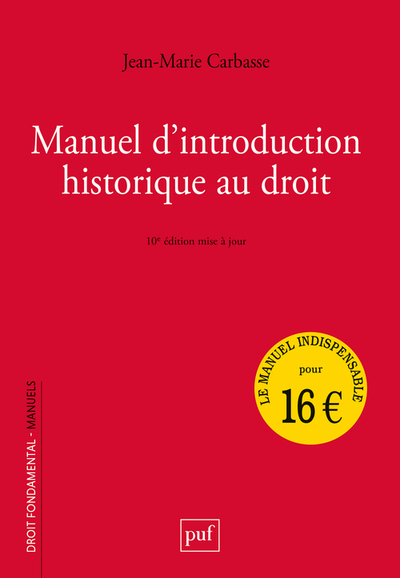 Image de Manuel d'introduction historique au droit