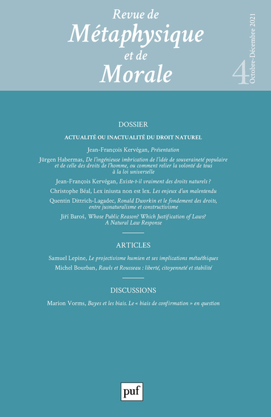 Picture of Revue de métaphysique et de morale 2021-4