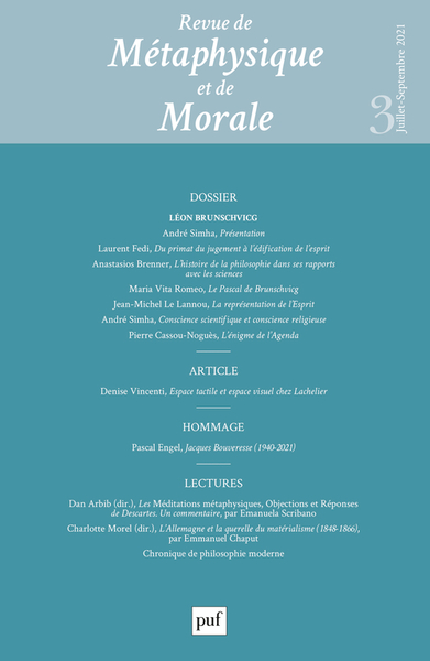 Picture of Revue de métaphysique et de morale 2021-3