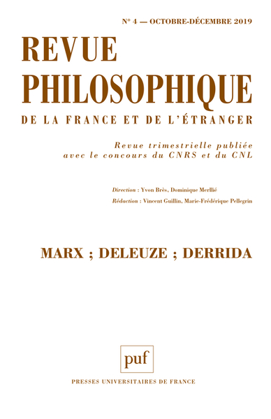Picture of Revue philosophique 2019, t. 144 (4)