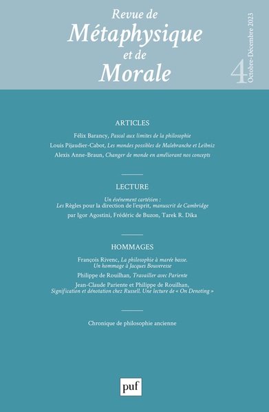 Image de Revue de métaphysique et de morale 2023-4