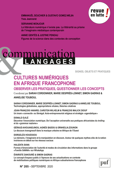Image de Communication et langages, 2020-3 (n° 205)