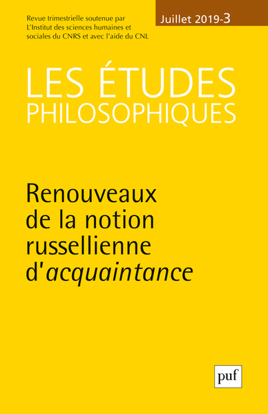 Image de Etudes philosophiques 2019, n.3