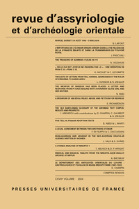 Picture of Revue d'assyriologie et d'archéologie orientale 2024, vol. 118