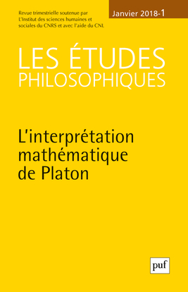 Picture of études philosophiques 2018, n° 1