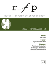 Picture of Revue française de psychanalyse 2023, t. 87, n° 3