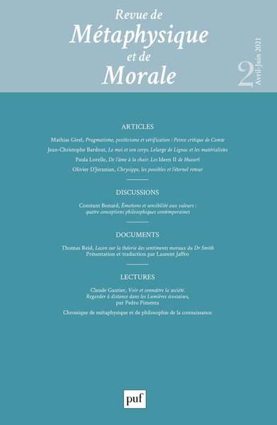Image de Revue de métaphysique et de morale 2021-2