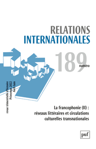 Image de Relations internationales 2022, n.189