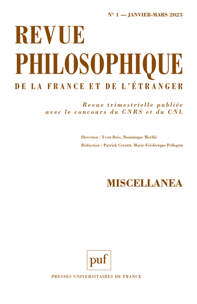 Picture of Revue philosophique 2023, t. 148(1)