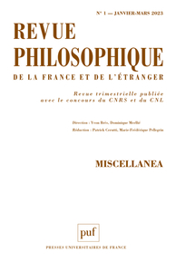 Picture of Revue philosophique 2023, t. 148(1)