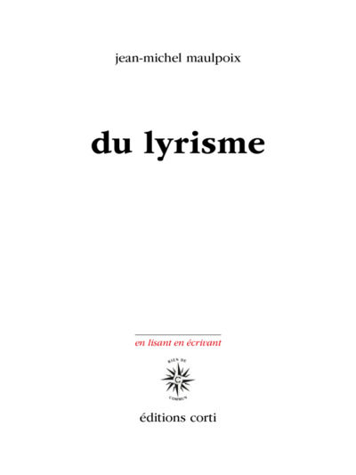 Image de Du lyrisme