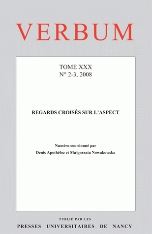 Image de VERBUM, N 2-3/2008. TOME XXX. REGARDS CROISES SUR L'ASPECT