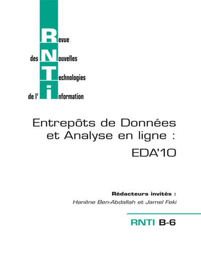 Picture of REVUE DES NOUVELLES TECHNOLOGIES DE L'INFORMATION - Entrepôt de Données et Analyse en Ligne - EDA'20