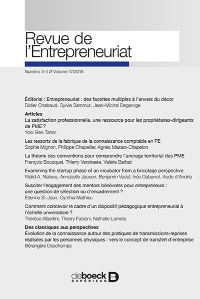Image de Revue de l'entrepreneuriat 2018/3-4