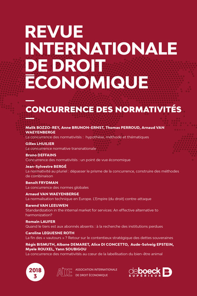 Picture of Revue internationale de droit économique 2018/3 - Concurrence des normativités