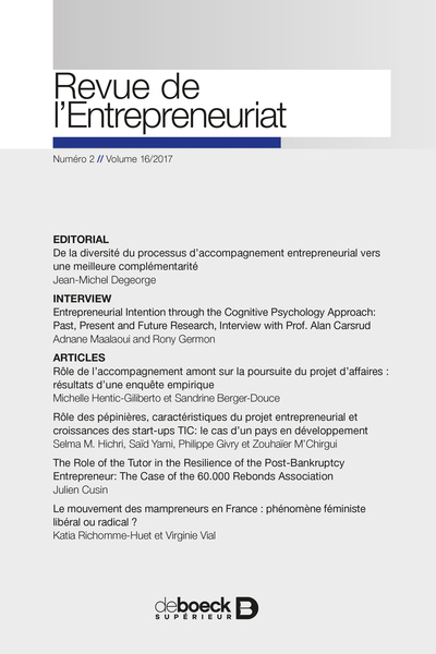 Image de Revue de l'entrepreneuriat 2017/2