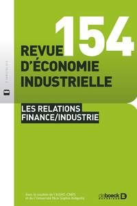 Image de Revue d'économie industrielle 2016/2 - 154 - LES RELATIONS FINANCE /INDUSTRIE