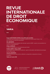 Picture of Revue internationale de droit économique 2018/4 - Varia