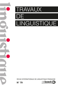 Picture of Travaux de linguistique 2019/2 - 79 - Varia