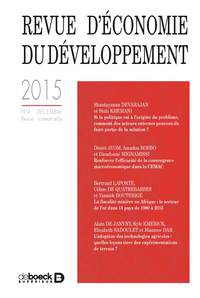 Picture of Revue d'économie du développement 2015/4