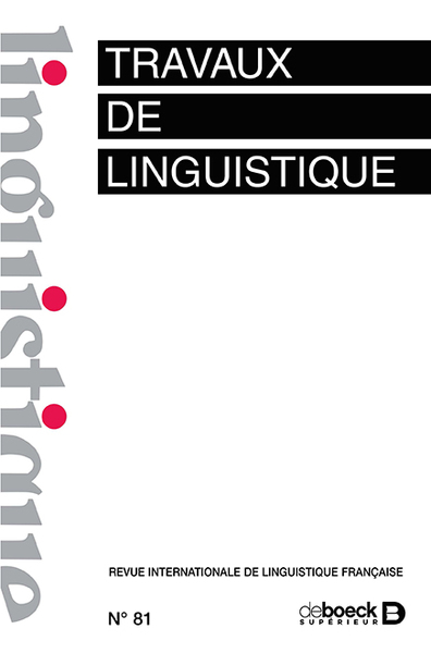 Image de Travaux de linguistique 2020/2 - 81 - Varia