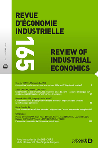 Image de Revue d'économie industrielle 2019/1 - 165 -  Varia