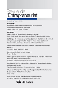 Picture of REVUE DE L'ENTREPRENEURIAT N.3-4 VOLUME 13/2014