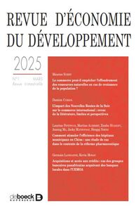 Picture of Revue d'économie du développement 2025, n°1