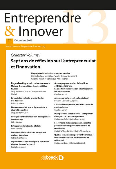 Picture of Entreprendre & Innover 2015/4 - 27 - Collector Volume I - Sept ans de réflexion sur l'entrepreneuria