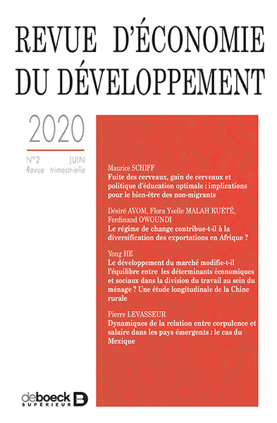 Image de Revue d'économie du développement 2020/2